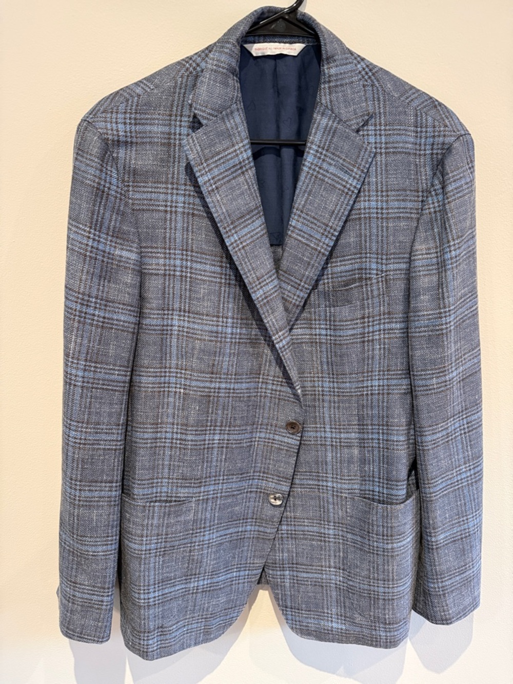 Loro Piana-Samuelson Blue & Gray Checked Sport Coat